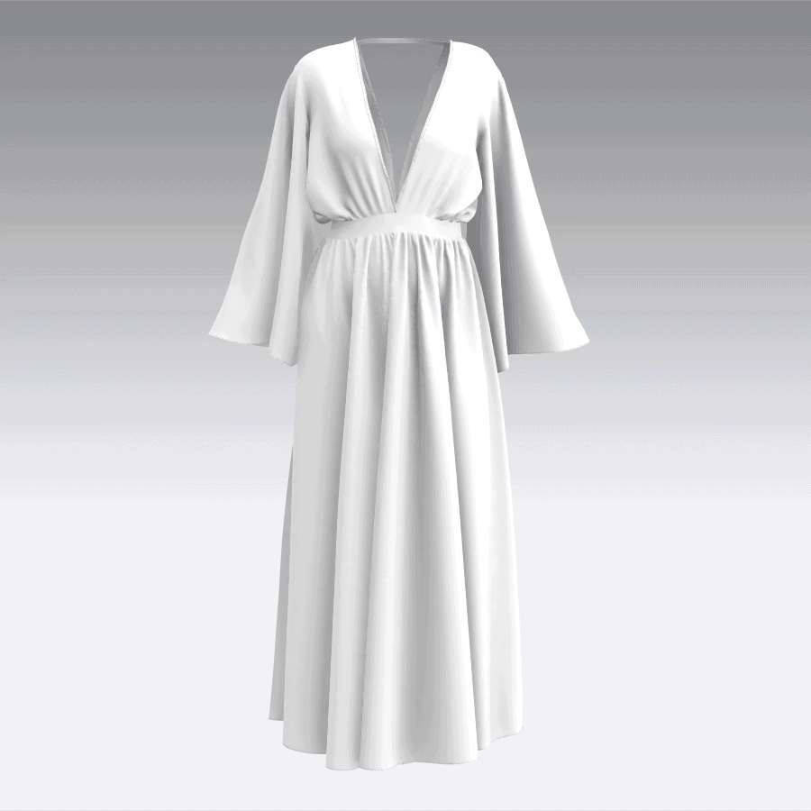 robe soie tissu blanc