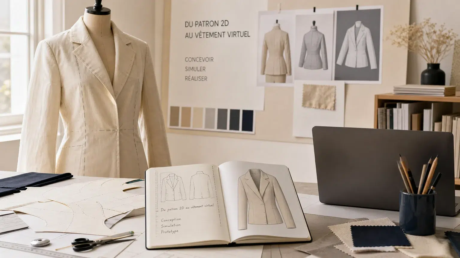 Espace de travail pour la conception de vêtements en 3D