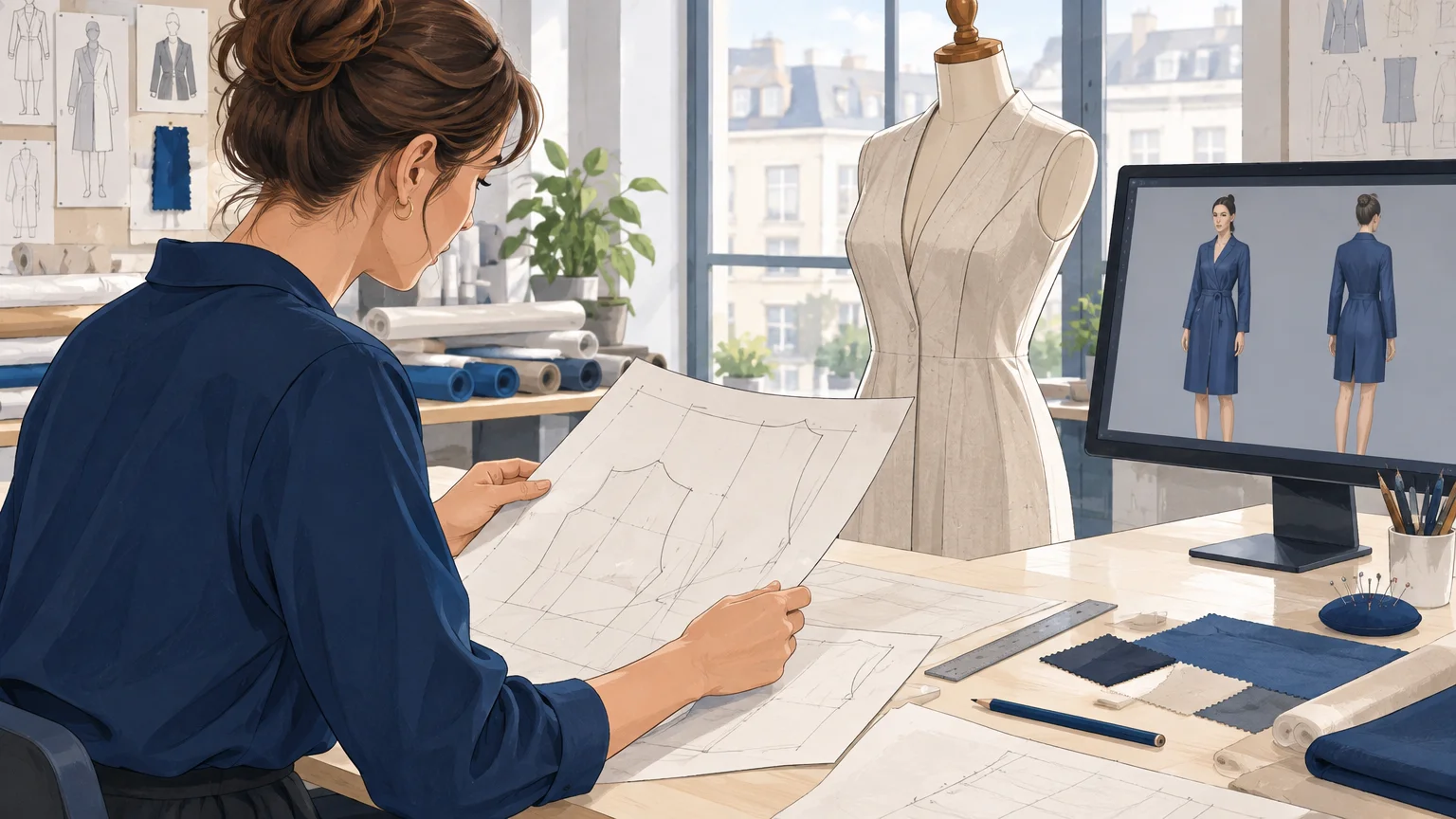 Vérification d’un patron papier et de sa simulation 3D dans un atelier de modélisme