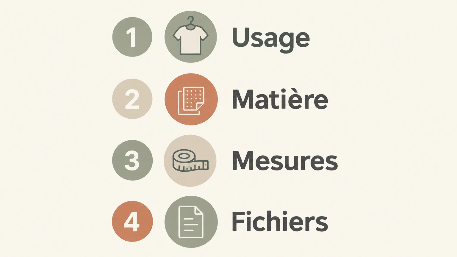 Checklist des informations à transmettre pour développer un prototype textile